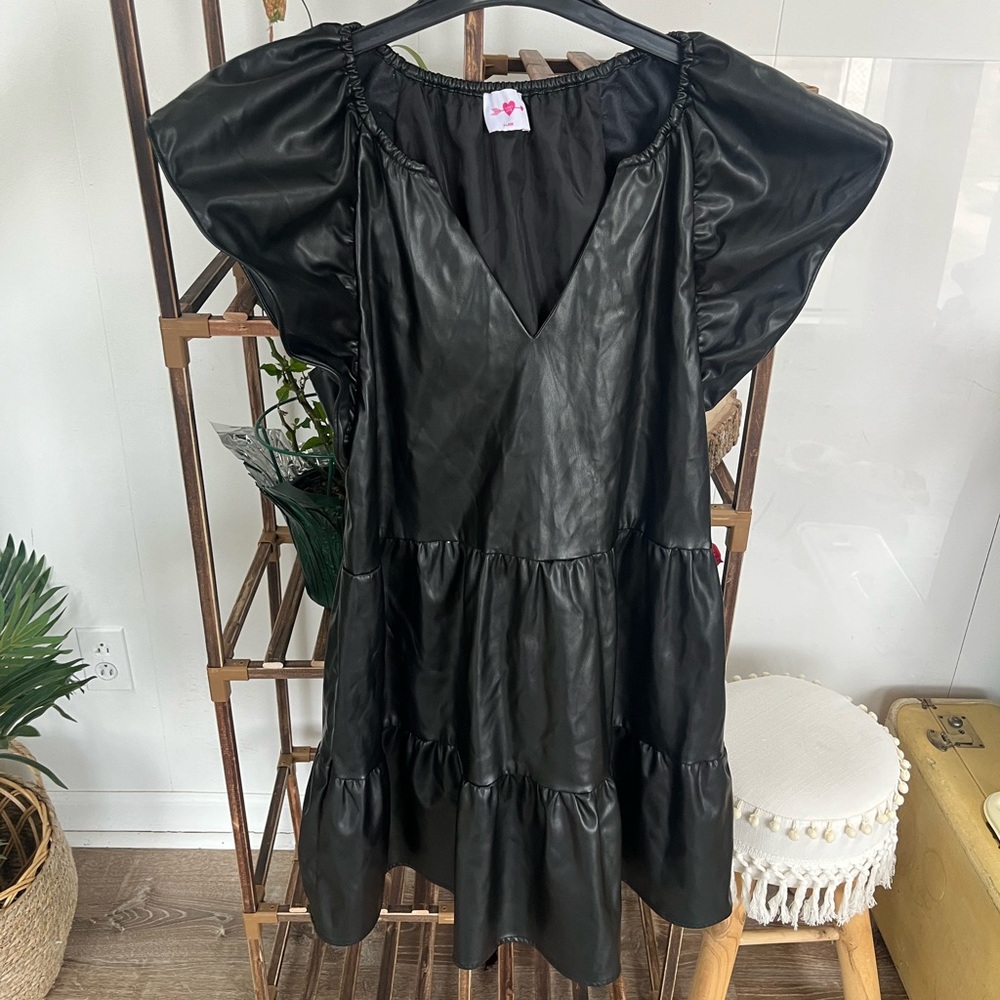 Faux Leather boutique dress Size XL